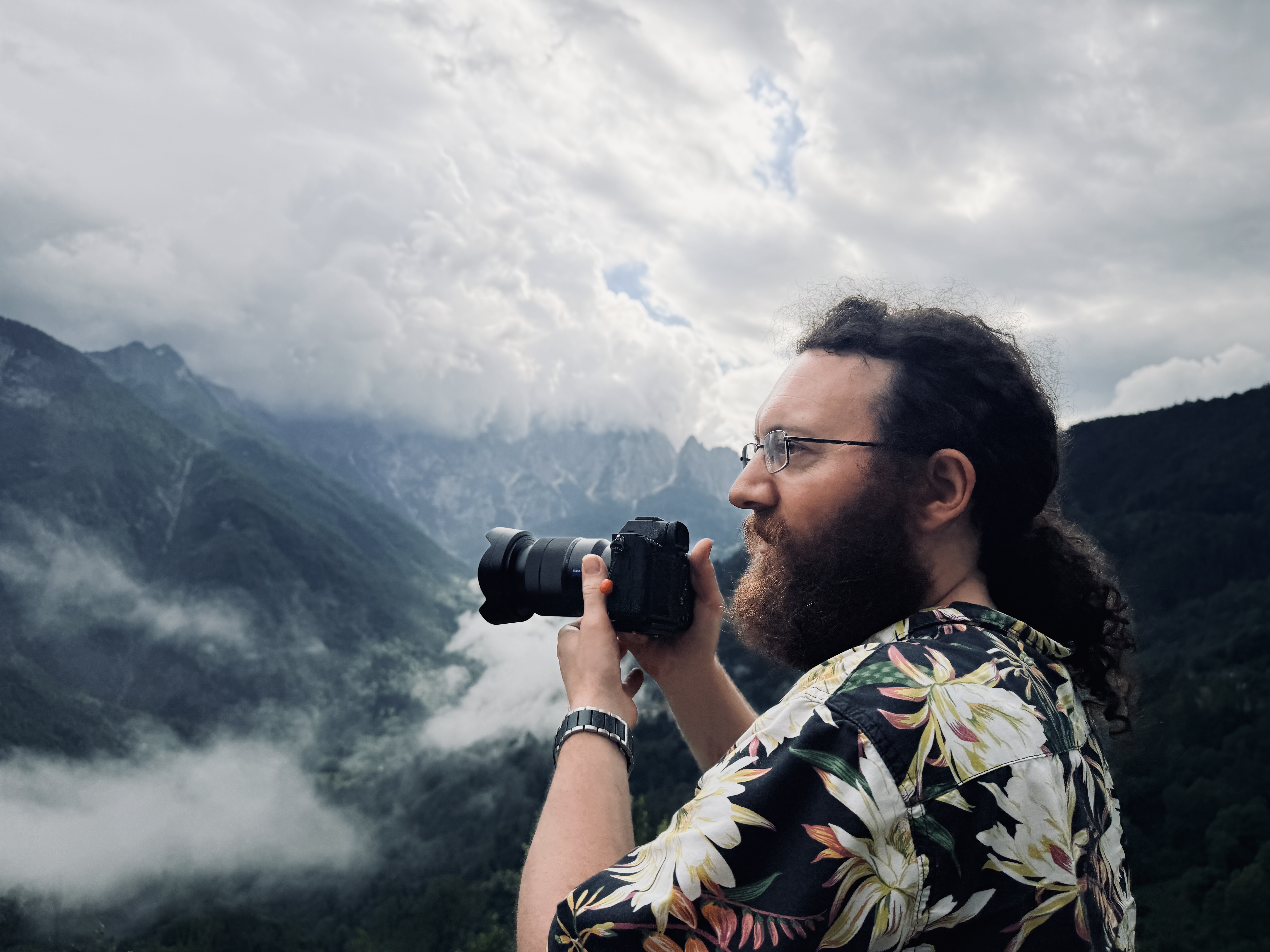 Philipp with his camera in the mountains